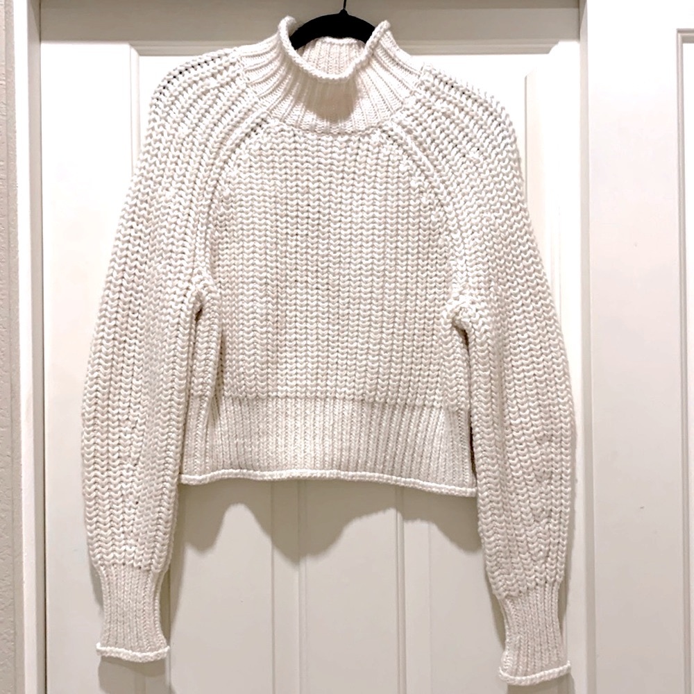 H&M Cream Mock-neck Sweater